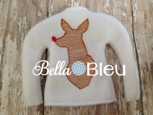 ITH In The Hoop Elf Sketchy Deer Rudolph Sweater Shirt Embroidery design