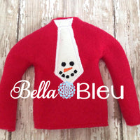 ITH In The Hoop Elf Snowman Tie Sweater Shirt Machine Embroidery Design