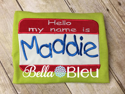 Hello My name is baby Applique Name tag Perfect for announcement pictures