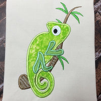 Chameleon Lizard Applique Machine Embroidery Design 6x10