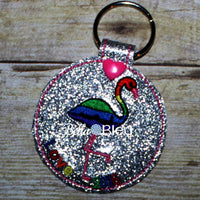 ITH In The hoop Flamingo Key Fob Luggage Tag