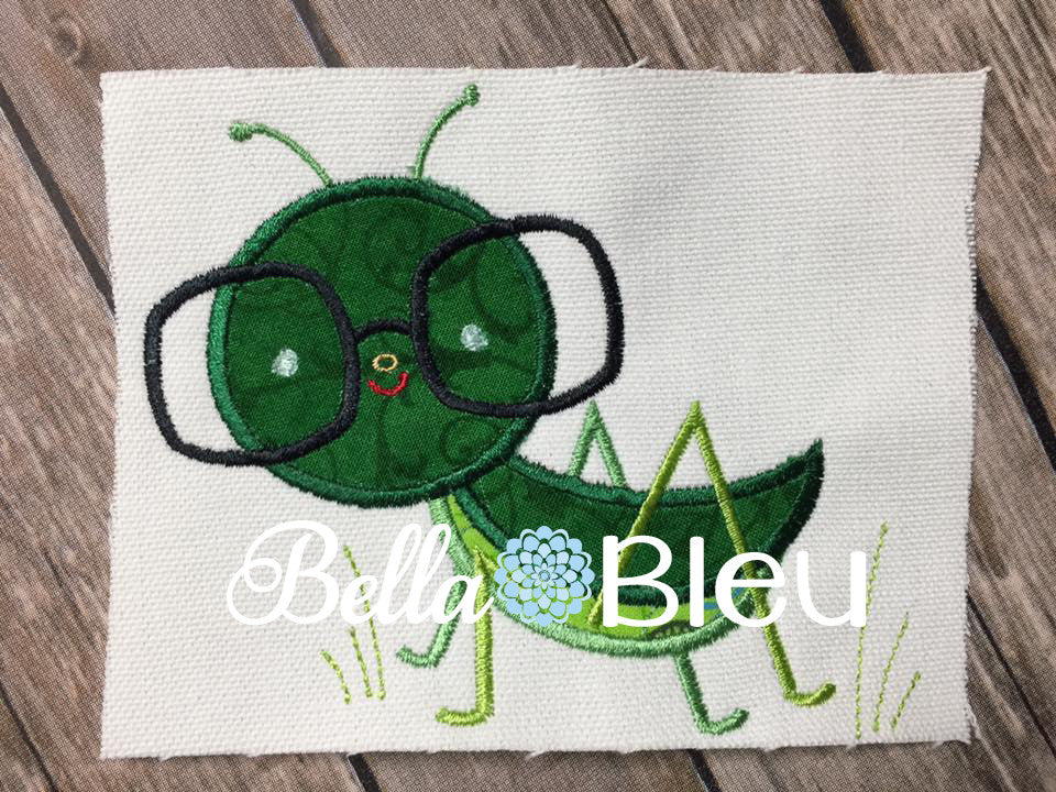 Applique Exclusive Grasshopper Boy Machine Embroidery Design