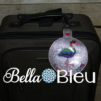 ITH In The hoop Flamingo Key Fob Luggage Tag