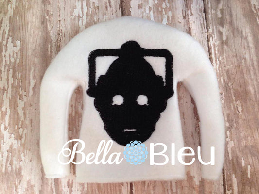 ITH In The Hoop Elf Inspired Doctor Who Robot Sweater Shirt Embroidery Design