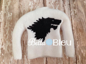 ITH Inspired Game of Thrones Wolf Clan Elf Sweater Shirt machine Embroidery design