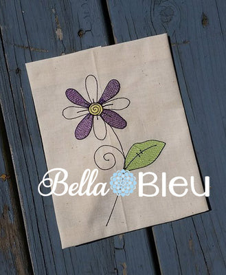 Sketchy Daisy Flower Floral Flowers Machine Embroidery Design