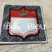 ITH In the Hoop Football Shield Coaster machine applique embroidery design