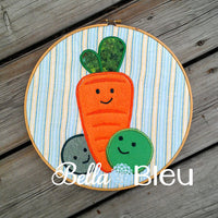 Baby Peas and Carrots Machine Applique Embroidery Design