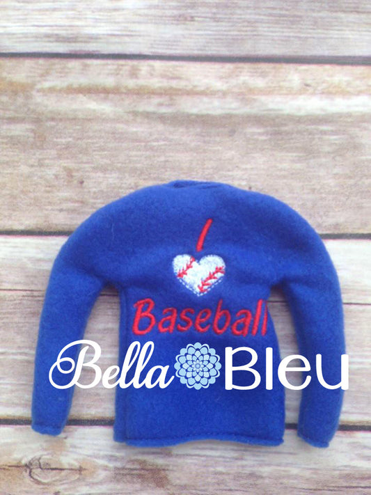 ITH In The Hoop Elf I love heart Baseball Sweater Shirt embroidery design