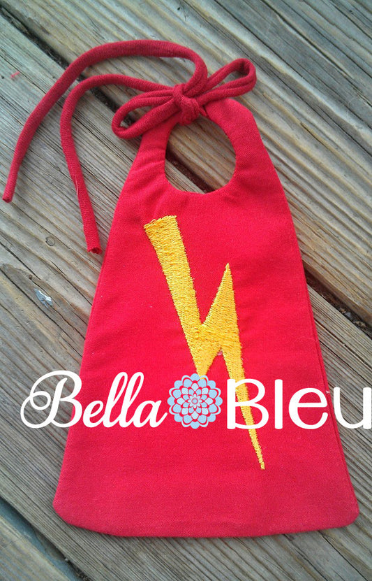 ITH In The Hoop Elf Super Hero Cape with Lightning Accessories Embroidery Design