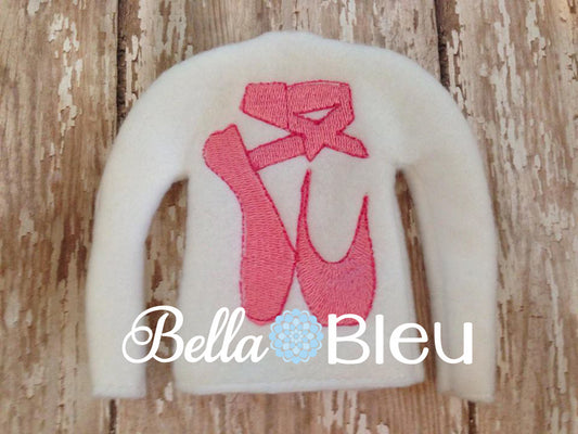 ITH In The Hoop Elf Ballerina Sketchy Ballet Slippers Sweater Shirt Embroidery Design