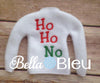ITH In the Hoop HO HO NO Elf Sweater Shirt Machine Embroidery Design