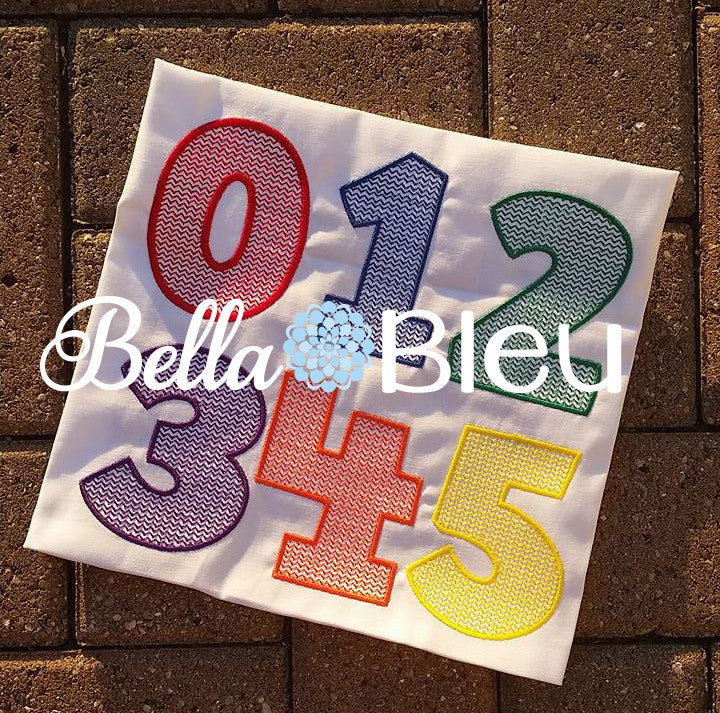 Chevron Font Number Numbers Set Machine Embroidery Design