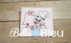 Beautiful Colorwork Kitchen Chef machine embroidery design