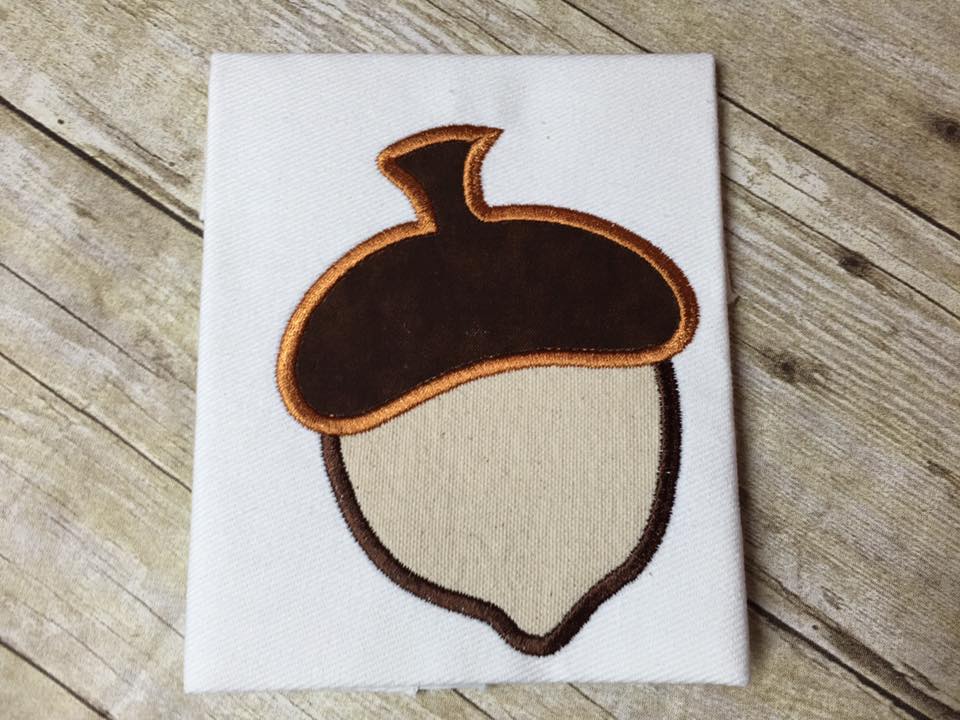 Fall Acorn machine Embroidery Design 6x6
