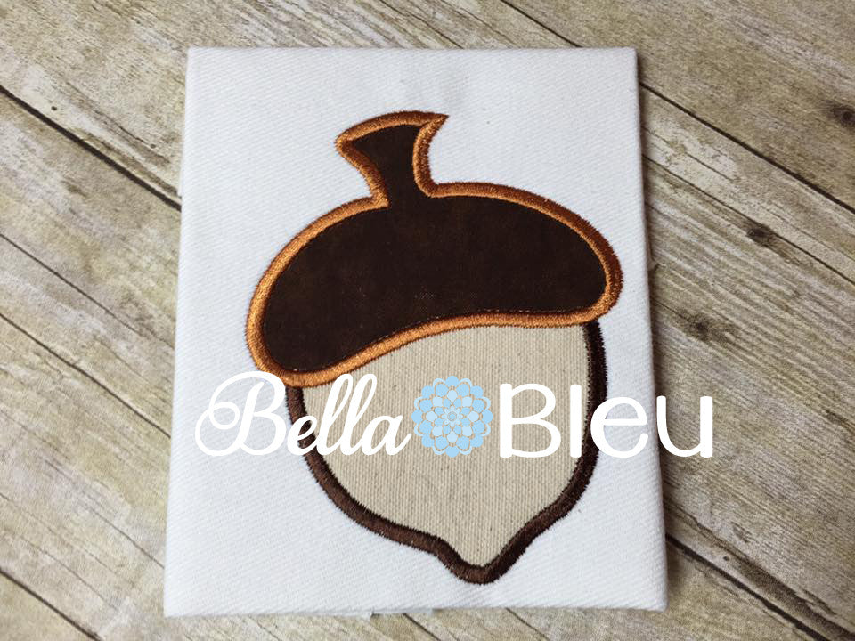 Harvest Fall Applique Acorn Machine Embroidery Design perfect for monograms