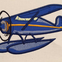 Sea Plane Machine Embroidery Applique Design