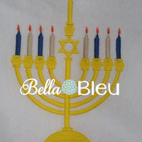 Hanukkah Embroidery Design, Star of David Menorah filled Embroidery Design, Chanukkah filled Embroidery Design