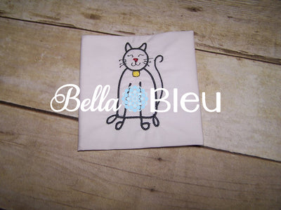 Stick Kitty Cat Figure Machine Embroidery Design