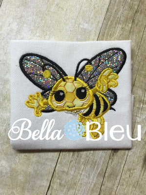 Cute Bumblebee Machine Applique Embroidery design