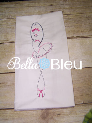 Ballerina Outline Machine Embroidery Design