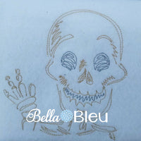 Colorwork Redwork Adorable Halloween Skeleton Machine Embroidery Design