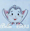 Colorwork Redwork Adorable Halloween Vampire Dracula Boy Machine Embroidery Design
