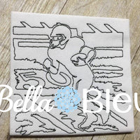 Football quick stitch Running back machine embroidery coloring quilting design
