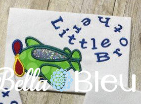 Little Brother Airplane Machine Embroidery Applique Design