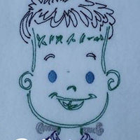 Colorwork Redwork Adorable Halloween Frank Frankenstein Machine Embroidery Design