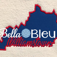 State of Kentucky & Williamstown signature applique machine embroidery design