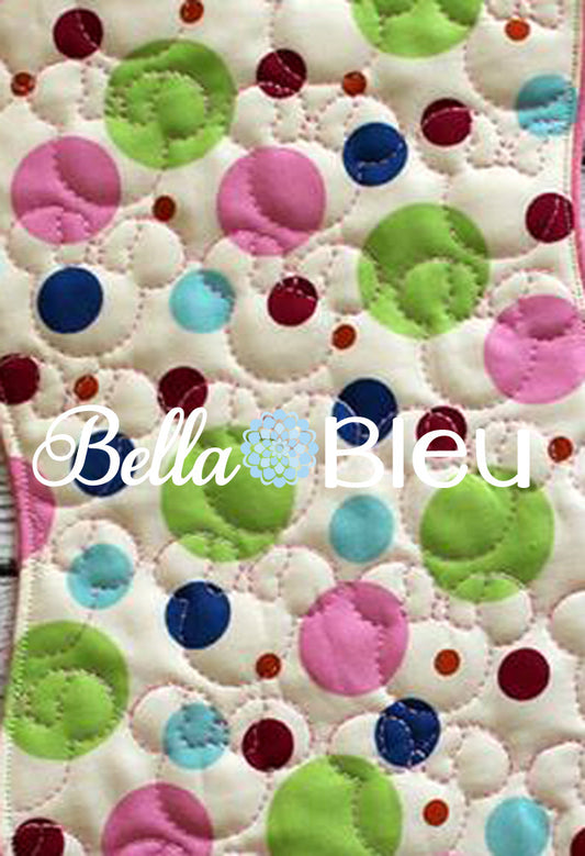 Stipple Mouse Girl Head with Bow Quilting Stitch Machine Embroidery Design Stippling