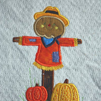 Fall Pumpkin Scarecrow Applique machine embroidery design 8x8