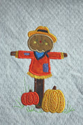 Fall Pumpkin Scarecrow Applique machine embroidery design 8x8