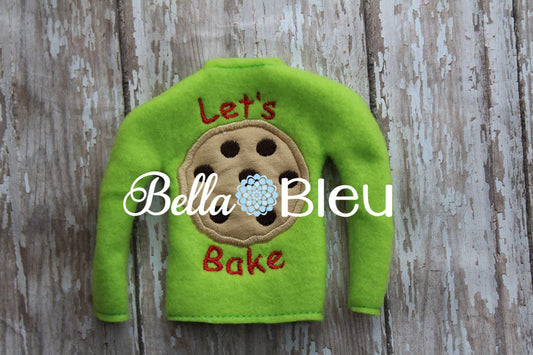 ITH In The Hoop Elf Let's Bake Cookies Sweater Shirt Embroidery Design