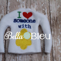 ITH In the hoop Elf I love someone with Autism Sweater Shirt Embroidery design
