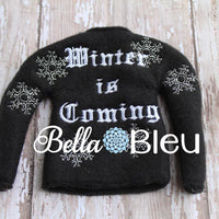 ITH In The Hoop Elf Inspired Game of Thrones "Winter is Coming" Sweater Shirt Embroidery Design