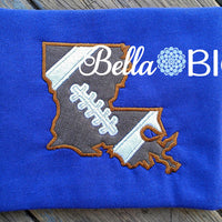 State of Louisiana Football laces machine embroidery applique design