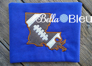 State of Louisiana Football laces machine embroidery applique design