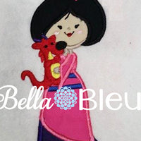 Inspired Japanese Princess Mulan Machine Applique Embroidery Design
