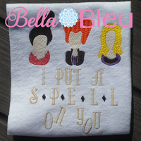 Inspired Sanderson Sisters trio sketchy machine embroidery design