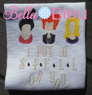 Inspired Sanderson Sisters trio sketchy machine embroidery design
