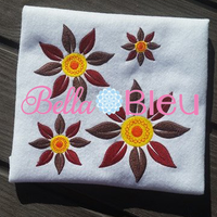 Fall Sun Flower Filled Machine Embroidery Design