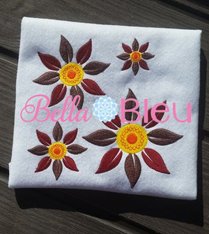 Fall Sunflower flower Filled Machine Embroidery Design