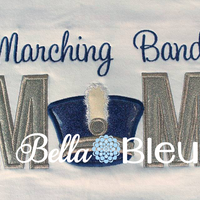 Marching Band Mom with Shako Hat Applique Machine Embroidery Design
