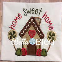 Gingerbread House Christmas Machine Applique Embroidery Design