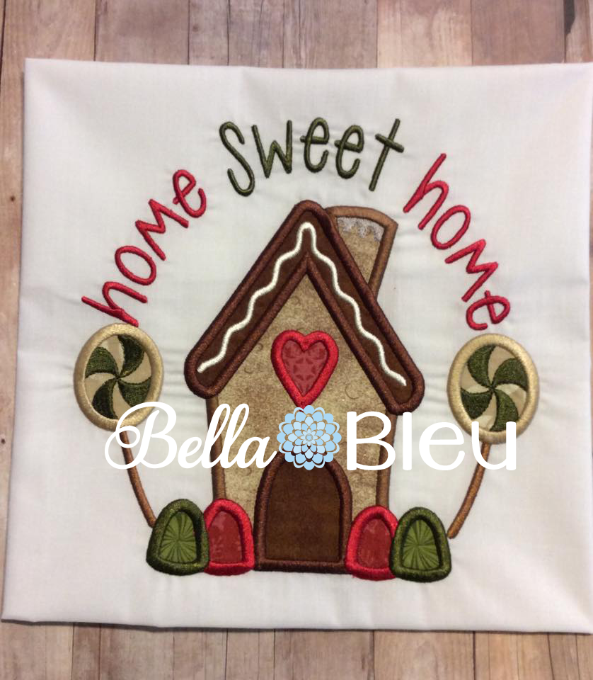Gingerbread House Christmas Machine Applique Embroidery Design