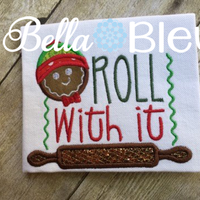 Gingerbread man Roll with It Kitchen machine applique embroidery design