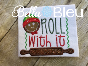 Gingerbread man Roll with It Kitchen machine applique embroidery design