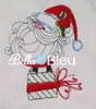 Santa Claus On Christmas Present Redwork Colorwork Machine Embroidery design